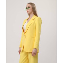 Ouz Fashion Kadın Çapraz Düğmeli Blazer Ceket