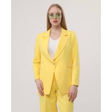 Ouz Fashion Kadın Çapraz Düğmeli Blazer Ceket