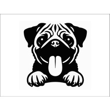 Meristeed Sticker Köpek3 Model Siyah Renk Araç, Cam, Prüzsüz Yüzeyler