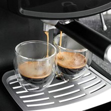 Snow Homs Çift Cidarlı Şeffaf Espresso Cam Bardak 250 ml 1 Adet 250ML Ofis Ev Kahve