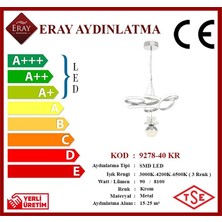 Eray Aydınlatma 9278-40 LED Krom Avize(Beyaz Işık -Sarı Işık - Gün Işığı)