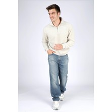 Lee Cooper Baggy Yüksek Bel Bol Kesim Düz Paça %100 Pamuk Mavi Erkek Jean Pantolon
