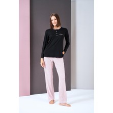 Pjs Kadın Patlı Puantiyeli Uzun Kol Pijama Takım
