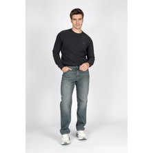 Lee Cooper Ricky Erkek Hıgh Rıse Straıght %100 Pamuk Rahat Kesim Yüksek Bel Düz Paça Jean Pantolon Mavi