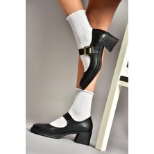 Fox Shoes T820236009 Siyah Kalın Topuklu Kadın Ayakkabı