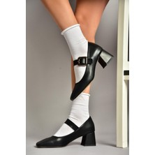 Fox Shoes T569613209 Siyah Kalın Topuklu Kadın Ayakkabı
