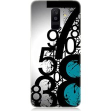 Teknomeg Samsung Galaxy A6 Plus Uyumlu Sayısal Karmaşa  Desenli Silikon Kılıf