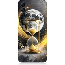 Teknomeg Samsung Galaxy A04S Uyumlu Ay ve Kum Saati  Desenli Silikon Kılıf