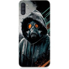 Teknomeg Samsung Galaxy M11 Uyumlu Gaz Maskesi  Desenli Silikon Kılıf