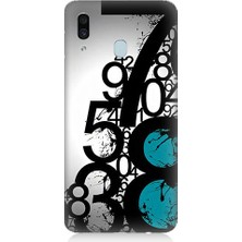 Samsung Galaxy A20 Uyumlu Sayısal Karmaşa  Desenli Silikon Kılıf