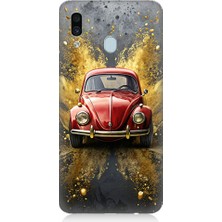 Samsung Galaxy A30 Uyumlu Klasik Vosvos  Desenli Silikon Kılıf