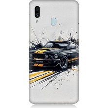 Samsung Galaxy A30 Uyumlu Hızlı Araba  Desenli Silikon Kılıf