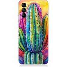 Samsung Galaxy A25 Uyumlu Renkli Kaktüs  Desenli Silikon Kılıf