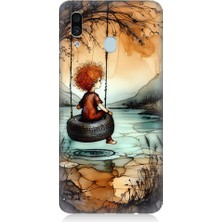 Samsung Galaxy A30 Uyumlu Yalnız Çocuk  Desenli Silikon Kılıf