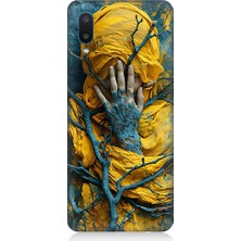 Teknomeg Samsung Galaxy A02 Uyumlu Sarı Yağmurluk  Desenli Silikon Kılıf
