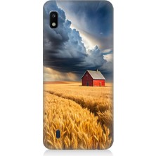 Teknomeg Samsung Galaxy A10 Uyumlu Buğday Tarlası  Desenli Silikon Kılıf
