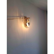 Duvar Tipi Ahşap Aplik, Duvar Lambası, Dekoratif Lamba