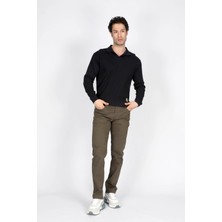 Lee Cooper Sirius Erkek %100 Pamuk Polo Yaka Sweatshirt Lacivert