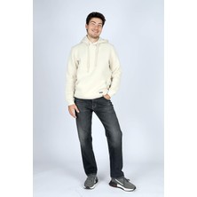 Lee Cooper Work Erkek Kapüşonlu Sweatshirt Ekru