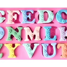 Morlalem Alfabet 4m Büyük Harf Çiçek Silikon Kalıp K-309