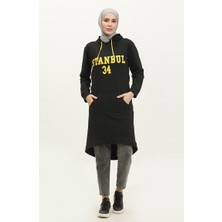 Kapüşonlu Sweatshirt 23107-02 Siyah Gold