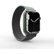 Coolacs Apple Watch Series 7/8/9 41MM Uyumlu Strap Manyetik Mıknatıslı Silikon Kordon Kayış