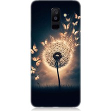 Samsung Galaxy A6 Plus Uyumlu Üfleyen Çiçek  Desenli Silikon Kılıf
