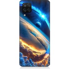 Samsung Galaxy A12 Uyumlu Gezegen Halkası  Desenli Silikon Kılıf