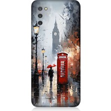 Samsung Galaxy A03S Uyumlu Kırmızı Telefon  Desenli Silikon Kılıf