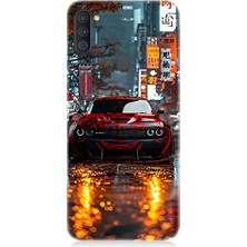 Samsung Galaxy A11 Uyumlu Gece Araba  Desenli Silikon Kılıf