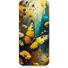 Samsung Galaxy A02S Uyumlu Renkli Kelebek  Desenli Silikon Kılıf