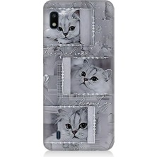 Samsung Galaxy A10 Uyumlu Kedi Kolajı  Desenli Silikon Kılıf