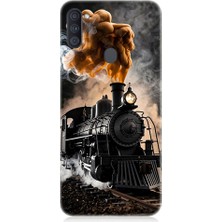 Samsung Galaxy M11 Uyumlu Kara Tren  Desenli Silikon Kılıf