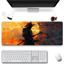 Sonic Touch Sonictouch Ultragrand Gölge Samuray Gamer Oyuncu Xxl Sarı Siyah Klavye Mouse Pad 40X90CM