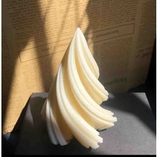 Dönenceli Spiralli Kokulu Mum (Dekoratif, Beyaz )