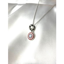 Captain America Kalkanı Paslanmaz Çelik Charm Kolye