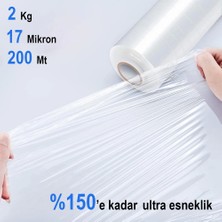 Alveta El Tipi Rulo Streç Film %150 Esneklik 2 kg 17 Mikron 200 Metre Yırtılmaya Dayanıklı 50 cm