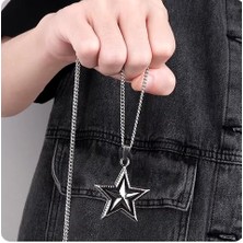 Herşey Nota Yıldız Star Pentegram Paslanmaz Çelik 316L Kolye