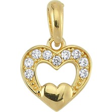 goldkupe 14 Ayar Altın Kalp Kolye Ucu 0,75 gr