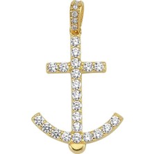 14 Ayar Altın Taşlı Çapa Kolye Ucu 1,63 gr