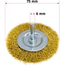 Titi 6242 Pimli Saçaklı Dairesel Tel Fırça Sarı Telli 75 mm