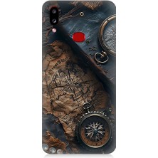 Samsung Galaxy A10S Uyumlu Eski Harita  Desenli Silikon Kılıf