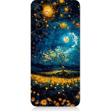 Teknomeg Samsung Galaxy A35 Uyumlu Yıldızlı Gece  Desenli Silikon Kılıf