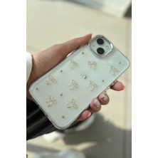 Paladyum Case iPhone 14 Uyumlu Simli Kurdeleli Şeffaf Kılıf