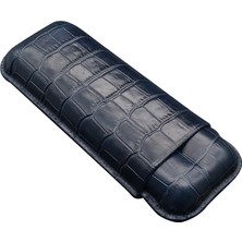 Montes Gerçek Deri El Yapımı Puro Kılıfı Ikili (60 Ring) Croco Oceano