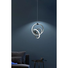 Nefiz Home Siyah Modern Sarkıt LED Avize Beyaz Işık Salon Mutfak Oda Hol Ledli Avize