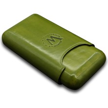 Montes Gerçek Deri El Yapımı Puro Kılıfı Üçlü (52 Ring) Grass