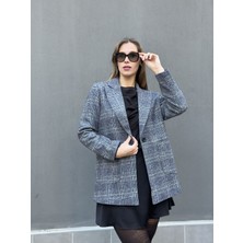 Ekose Desenli Tüvit Ceket