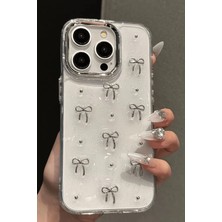 Paladyum Case iPhone 14 Pro Uyumlu Simli Kurdeleli Şeffaf Kılıf