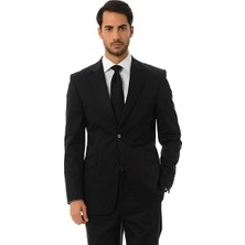 Sposo 692 Iki Düğme Tek Yırtmaç Dar Kalıp Siyah Takım Elbise